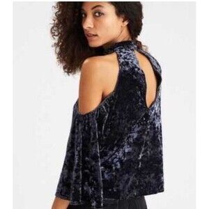 Dark Feminine Cold Shoulder Velvety Whimsigoth Fairy Witch Faire Bell Sleeves S